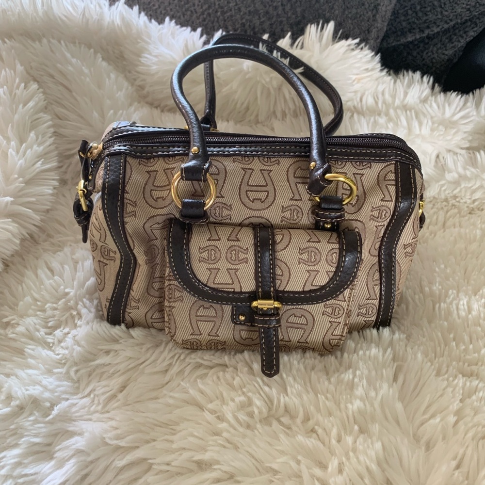 Etienne Aigner Tan and Brown Mini Bag